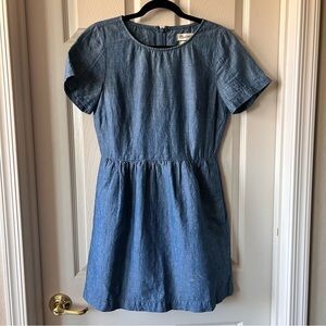 Madewell Chambray Cotton Linen Blend Dress – Size 4